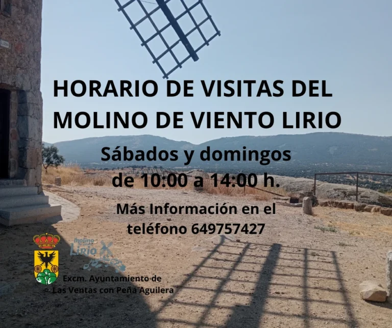 Horario de visitas del Molino de Viento "Lirio" y a la Casa del Molinero
