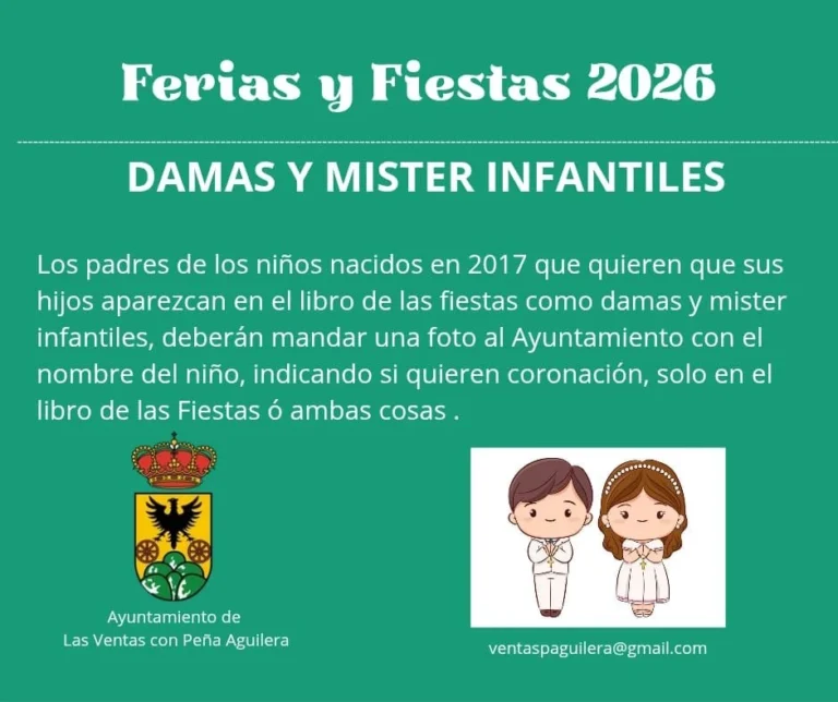 Participación en el Libro de las Fiestas. Mises y Místers infantiles