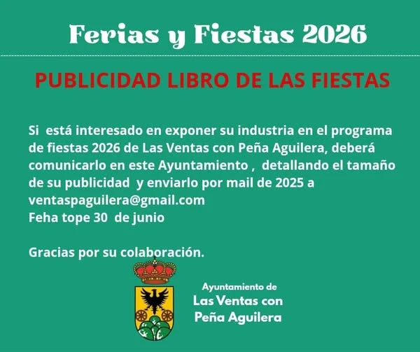 Participación en el Libro de Las Fiestas Patronales. Publicidad