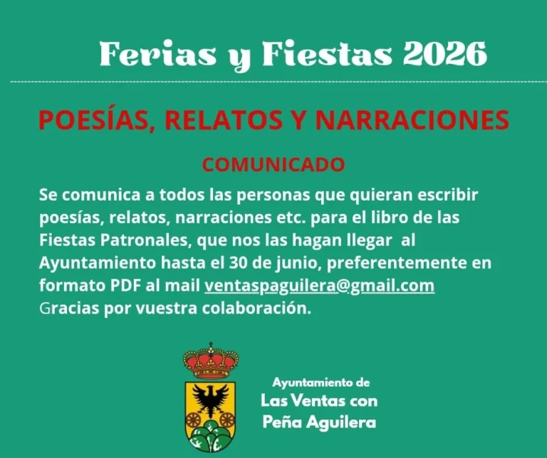 Participación en el Libro de las Fiestas. Relato, poesía o narración
